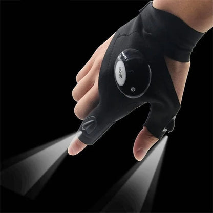 LED Flashlight Gloves - Practical Durable Fingerless Gloves