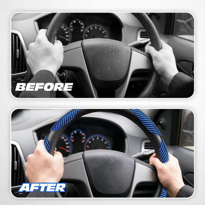 Carbon fiber silicone anti-slip car steering wheel cover universal type