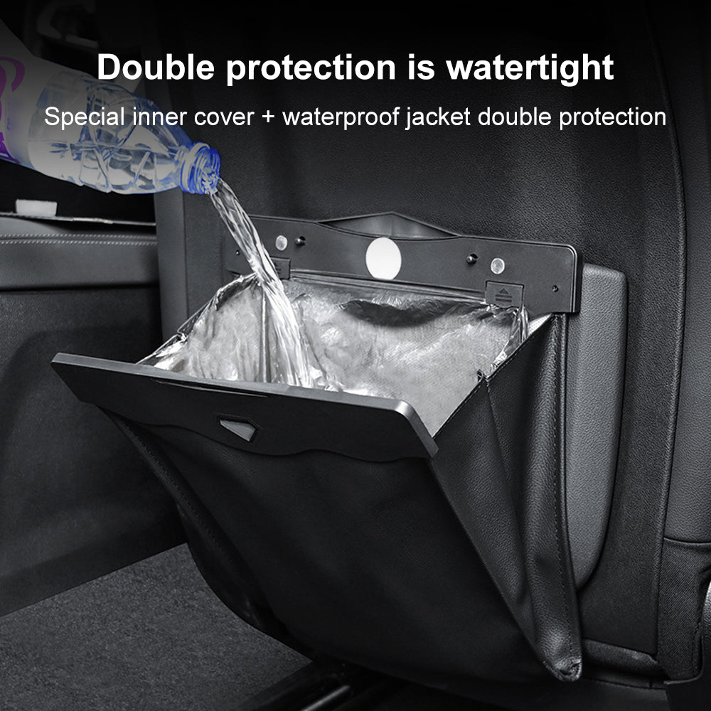 Smart LED Waterproof Car Leather Trash Can