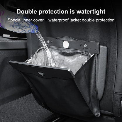 Smart LED Waterproof Car Leather Trash Can