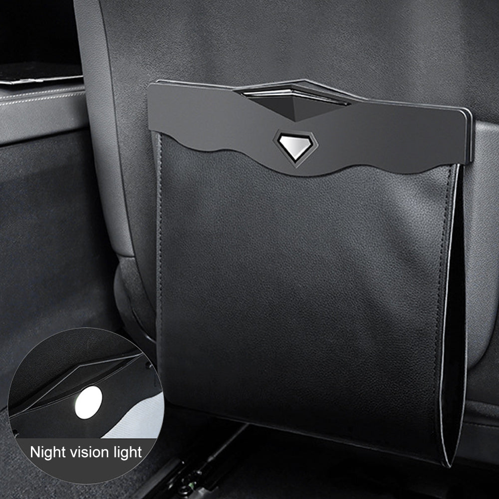 Smart LED Waterproof Car Leather Trash Can