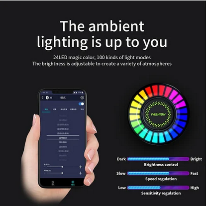 Bluetooth Car RGB Ambient Light USB Vehicle Rhythm Fragrance Lamp Strip Air Freshener