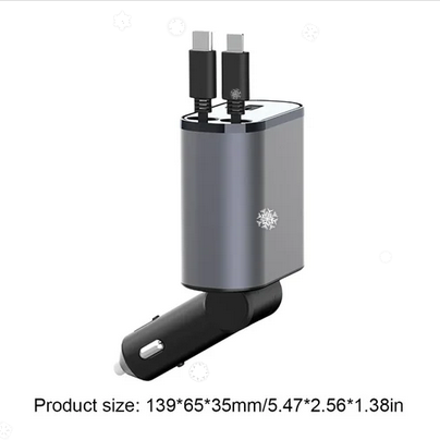 Fast Charge Retractable Car Charger