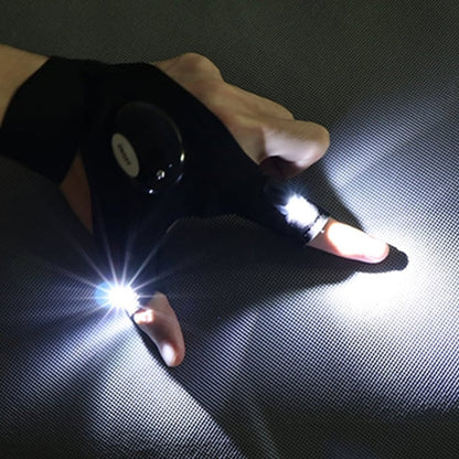 LED Flashlight Gloves - Practical Durable Fingerless Gloves