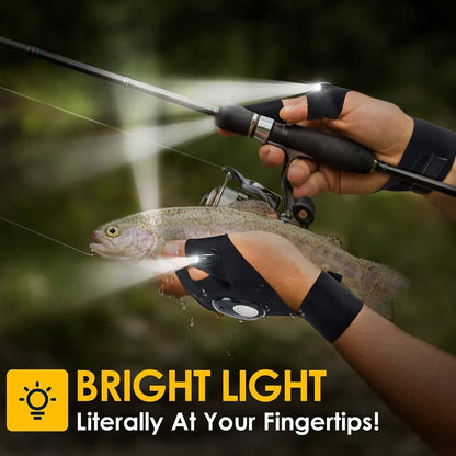 LED Flashlight Gloves - Practical Durable Fingerless Gloves