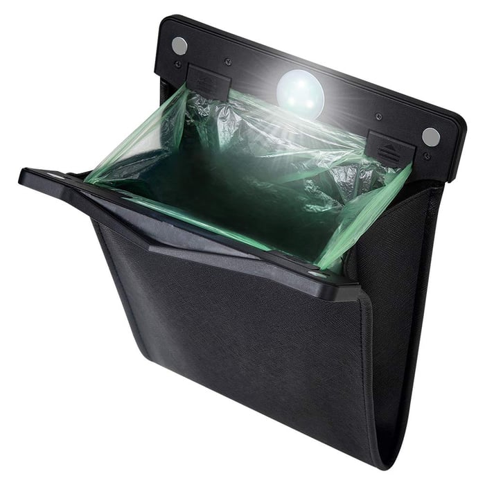 Smart LED Waterproof Car Leather Trash Can